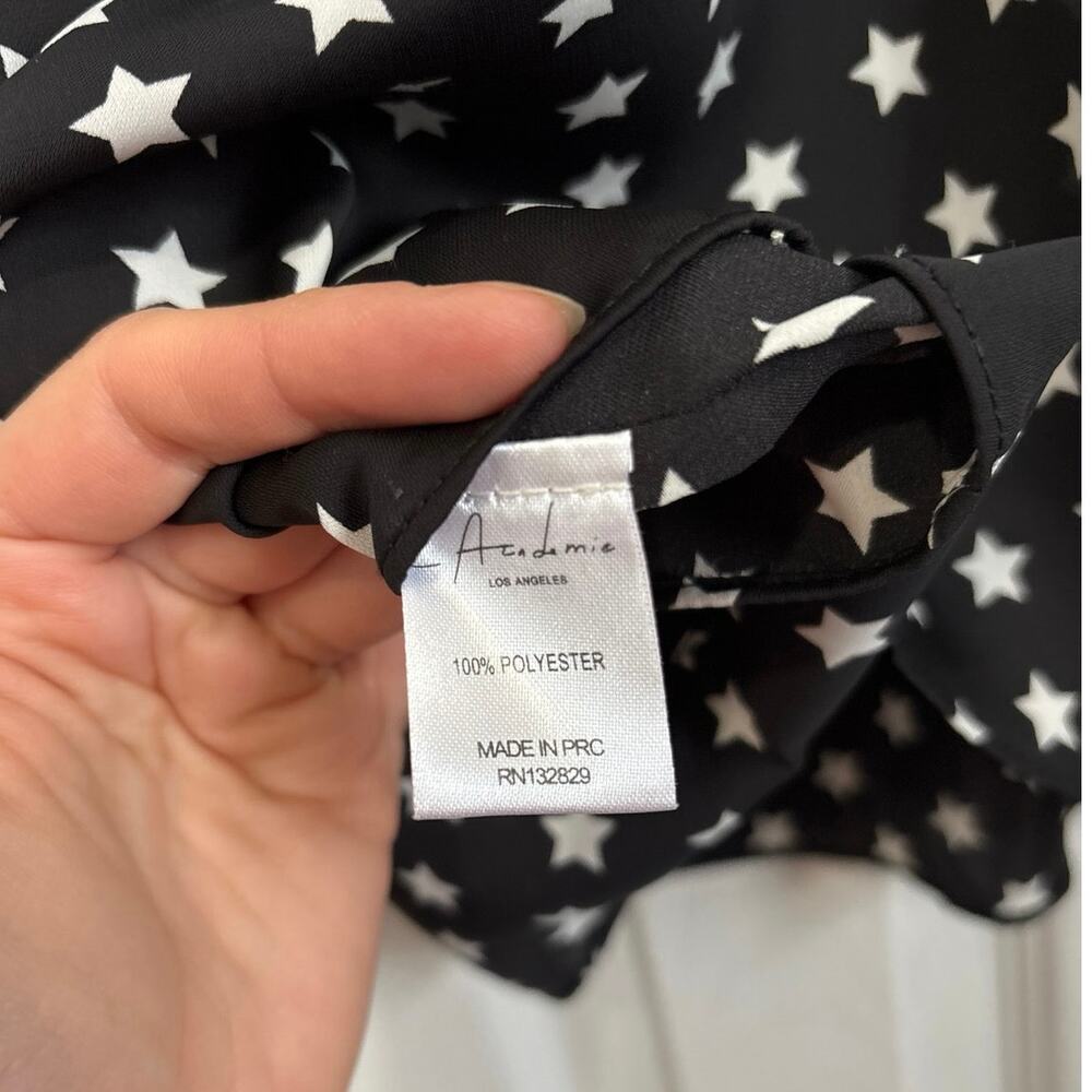 L’Academie Black and White Star Print Spaghetti Strap Cami Tank Revolve Size S - Picture 9 of 10